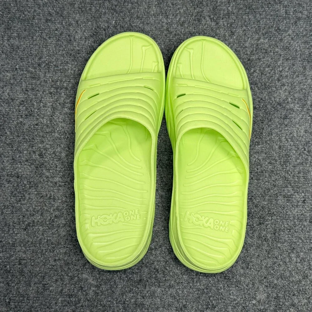 Hoka Ora Recovery Slide Sandals Men's Size 14 Neon Yellow Athletic Running Beach